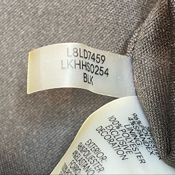 Karl Lagerfeld black with white trim V-neck bell sleeve dress size 2 - Picture 12 of 16